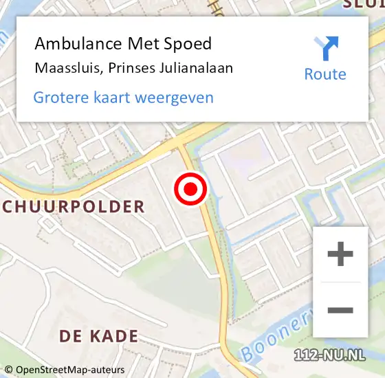 Locatie op kaart van de 112 melding: Ambulance Met Spoed Naar Maassluis, Prinses Julianalaan op 27 mei 2022 16:40