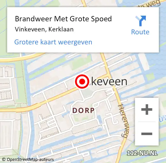 Locatie op kaart van de 112 melding: Brandweer Met Grote Spoed Naar Vinkeveen, Kerklaan op 27 mei 2022 17:24