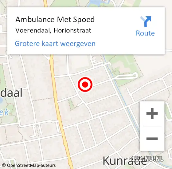 Locatie op kaart van de 112 melding: Ambulance Met Spoed Naar Voerendaal, Horionstraat op 18 juli 2014 14:38