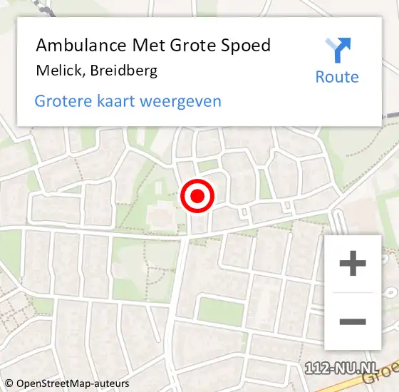 Locatie op kaart van de 112 melding: Ambulance Met Grote Spoed Naar Melick, Breidberg op 27 mei 2022 18:33