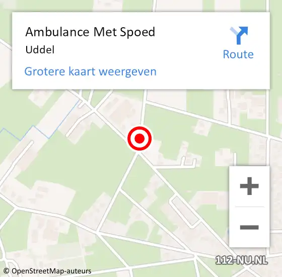 Locatie op kaart van de 112 melding: Ambulance Met Spoed Naar Uddel op 27 mei 2022 20:00