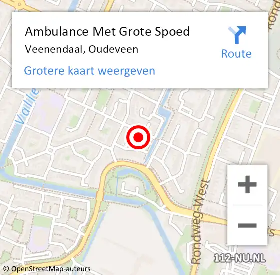 Locatie op kaart van de 112 melding: Ambulance Met Grote Spoed Naar Veenendaal, Oudeveen op 27 mei 2022 20:27