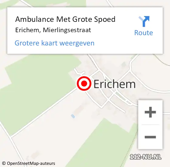 Locatie op kaart van de 112 melding: Ambulance Met Grote Spoed Naar Erichem, Mierlingsestraat op 27 mei 2022 20:57