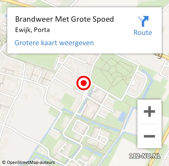 Locatie op kaart van de 112 melding: Brandweer Met Grote Spoed Naar Ewijk, Porta op 27 mei 2022 21:01