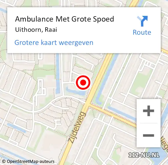 Locatie op kaart van de 112 melding: Ambulance Met Grote Spoed Naar Uithoorn, Raai op 27 mei 2022 21:20