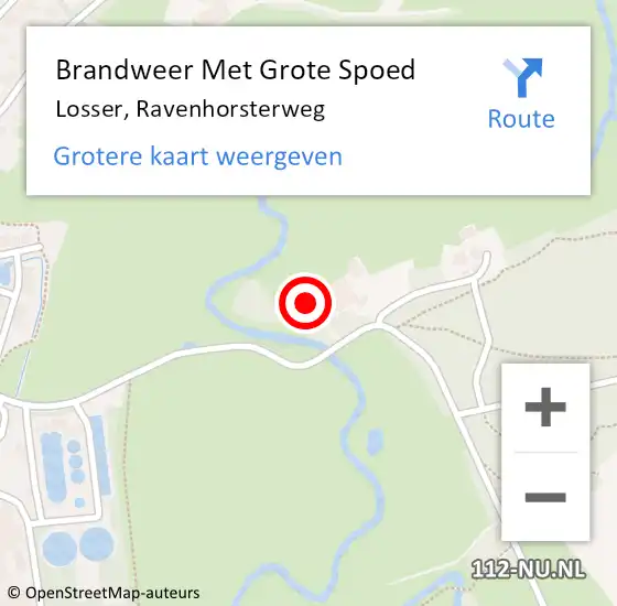 Locatie op kaart van de 112 melding: Brandweer Met Grote Spoed Naar Losser, Ravenhorsterweg op 27 mei 2022 21:55