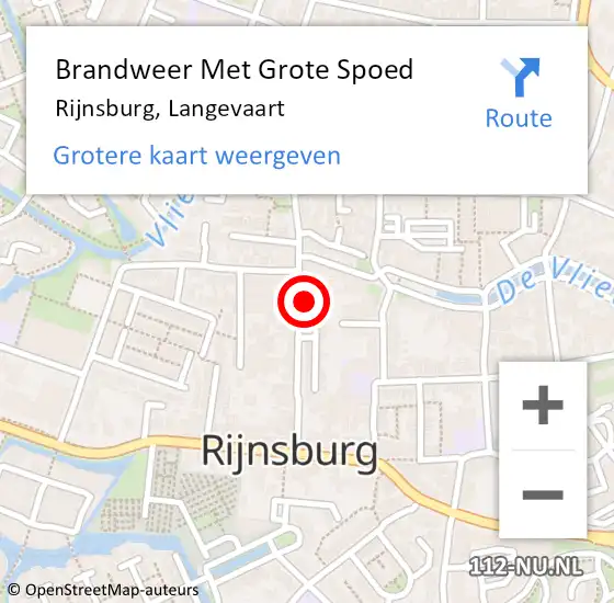 Locatie op kaart van de 112 melding: Brandweer Met Grote Spoed Naar Rijnsburg, Langevaart op 27 mei 2022 22:32