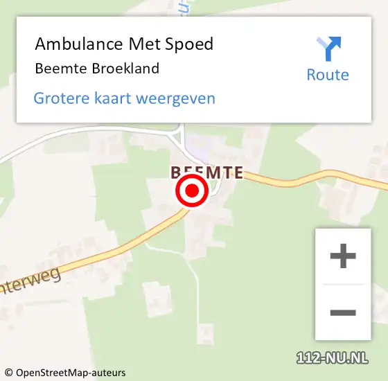 Locatie op kaart van de 112 melding: Ambulance Met Spoed Naar Beemte Broekland op 27 mei 2022 22:55