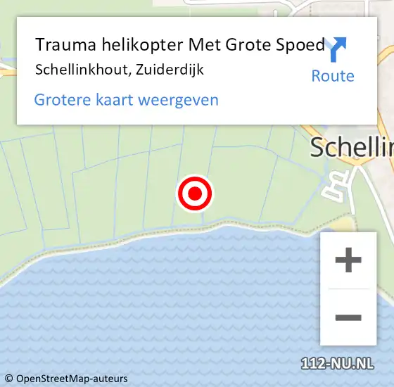 Locatie op kaart van de 112 melding: Trauma helikopter Met Grote Spoed Naar Schellinkhout, Zuiderdijk op 27 mei 2022 23:01