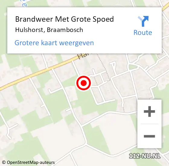 Locatie op kaart van de 112 melding: Brandweer Met Grote Spoed Naar Hulshorst, Braambosch op 27 mei 2022 23:22