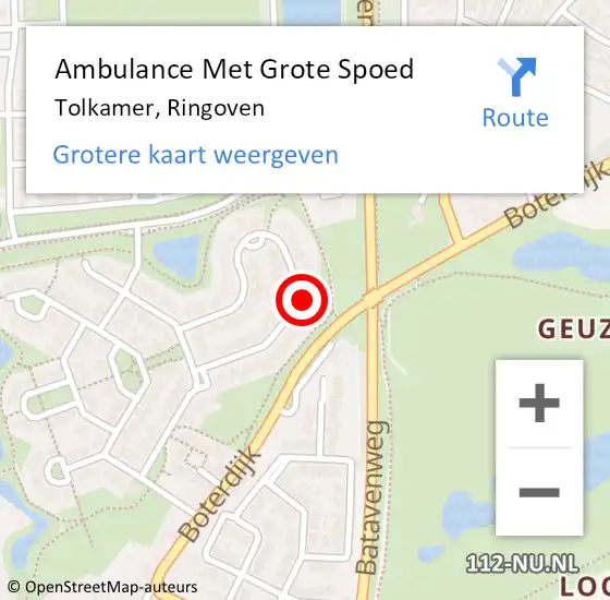Locatie op kaart van de 112 melding: Ambulance Met Grote Spoed Naar Tolkamer, Ringoven op 27 mei 2022 23:40