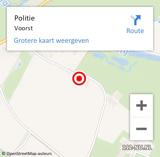Locatie op kaart van de 112 melding: Politie Voorst op 28 mei 2022 00:35