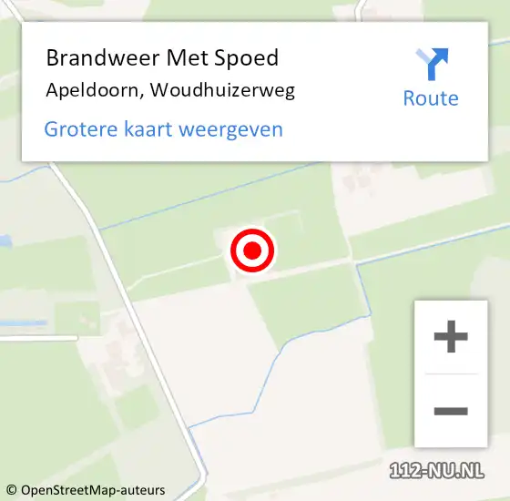 Locatie op kaart van de 112 melding: Brandweer Met Spoed Naar Apeldoorn, Woudhuizerweg op 28 mei 2022 00:51
