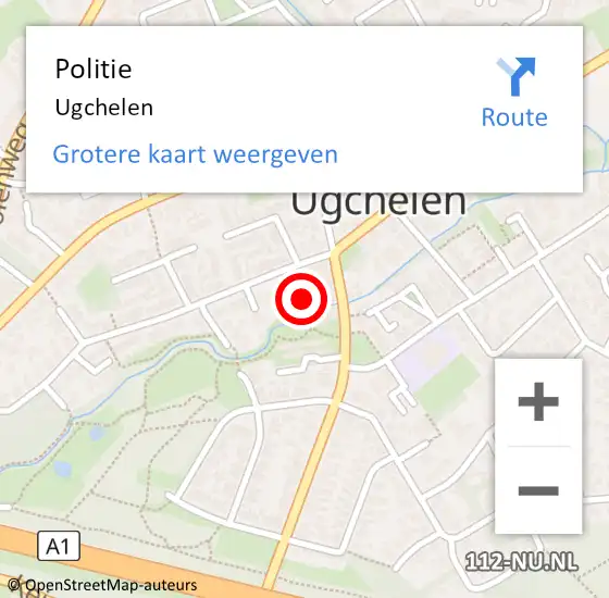 Locatie op kaart van de 112 melding: Politie Ugchelen op 28 mei 2022 00:51