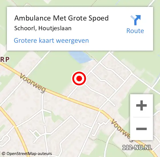 Locatie op kaart van de 112 melding: Ambulance Met Grote Spoed Naar Schoorl, Houtjeslaan op 28 mei 2022 01:14