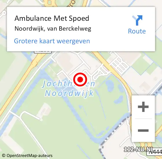 Locatie op kaart van de 112 melding: Ambulance Met Spoed Naar Noordwijk, van Berckelweg op 28 mei 2022 01:29