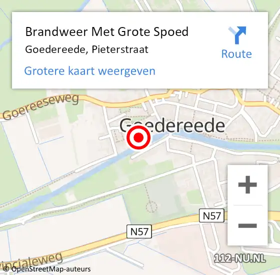 Locatie op kaart van de 112 melding: Brandweer Met Grote Spoed Naar Goedereede, Pieterstraat op 28 mei 2022 01:31