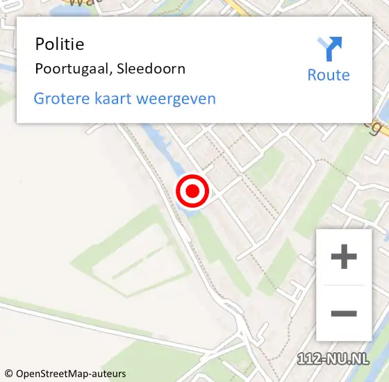 Locatie op kaart van de 112 melding: Politie Poortugaal, Sleedoorn op 28 mei 2022 03:03