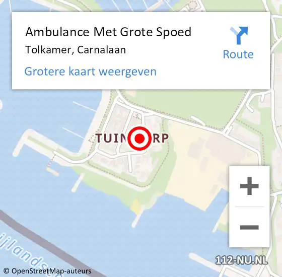 Locatie op kaart van de 112 melding: Ambulance Met Grote Spoed Naar Tolkamer, Carnalaan op 28 mei 2022 06:32