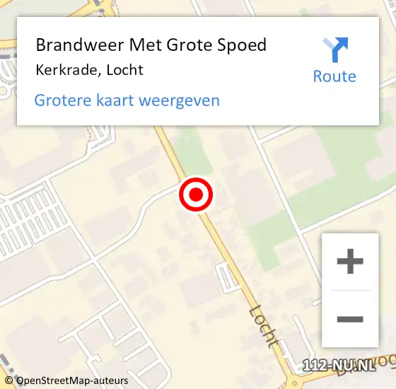 Locatie op kaart van de 112 melding: Brandweer Met Grote Spoed Naar Kerkrade, Locht op 28 mei 2022 06:46