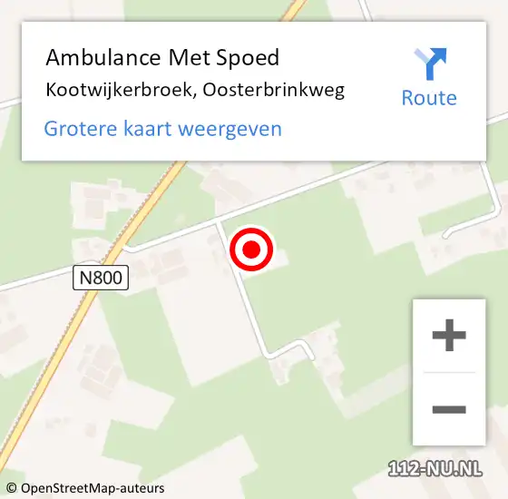 Locatie op kaart van de 112 melding: Ambulance Met Spoed Naar Kootwijkerbroek, Oosterbrinkweg op 28 mei 2022 08:24