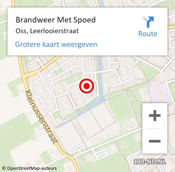 Locatie op kaart van de 112 melding: Brandweer Met Spoed Naar Oss, Leerlooierstraat op 28 mei 2022 08:37