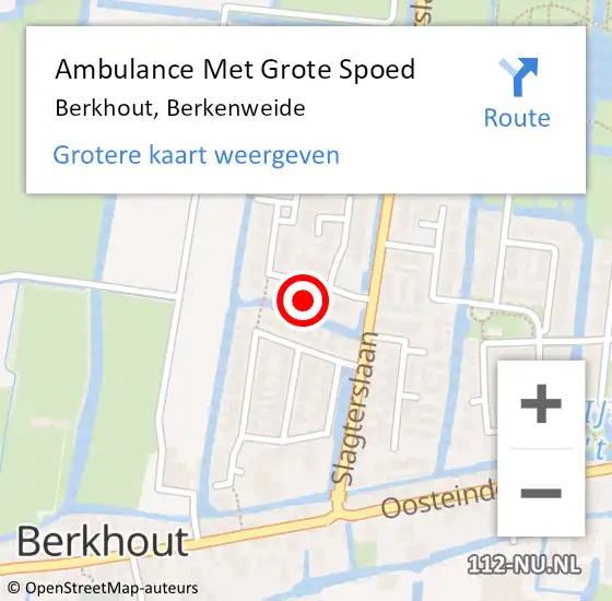 Locatie op kaart van de 112 melding: Ambulance Met Grote Spoed Naar Berkhout, Berkenweide op 28 mei 2022 08:59