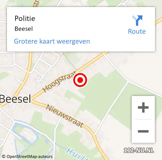 Locatie op kaart van de 112 melding: Politie Beesel op 28 mei 2022 09:08