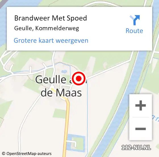 Locatie op kaart van de 112 melding: Brandweer Met Spoed Naar Geulle, Kommelderweg op 28 mei 2022 09:13