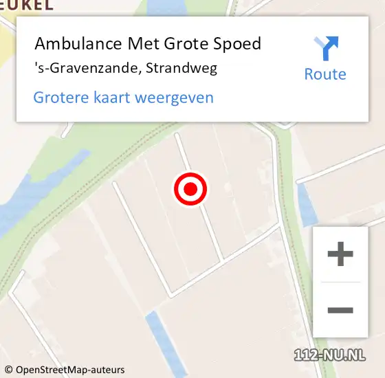 Locatie op kaart van de 112 melding: Ambulance Met Grote Spoed Naar 's-Gravenzande, Strandweg op 28 mei 2022 09:37