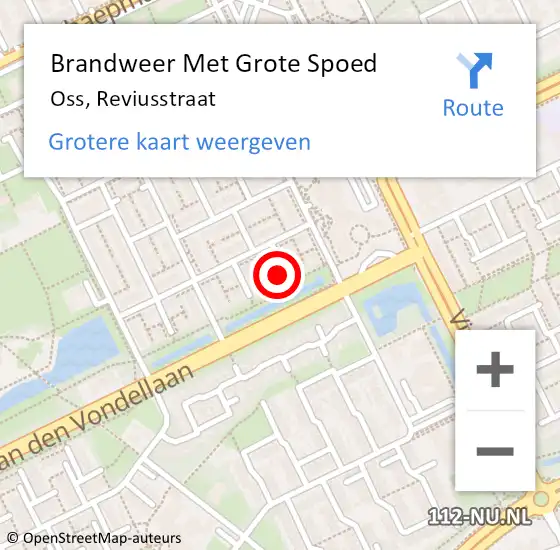 Locatie op kaart van de 112 melding: Brandweer Met Grote Spoed Naar Oss, Reviusstraat op 28 mei 2022 09:51