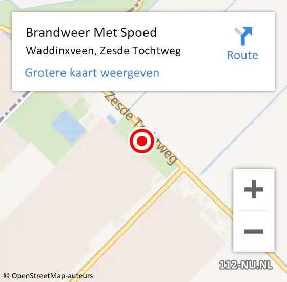 Locatie op kaart van de 112 melding: Brandweer Met Spoed Naar Waddinxveen, Zesde Tochtweg op 28 mei 2022 10:55