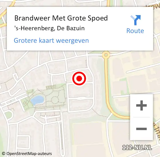 Locatie op kaart van de 112 melding: Brandweer Met Grote Spoed Naar 's-Heerenberg, De Bazuin op 28 mei 2022 11:00