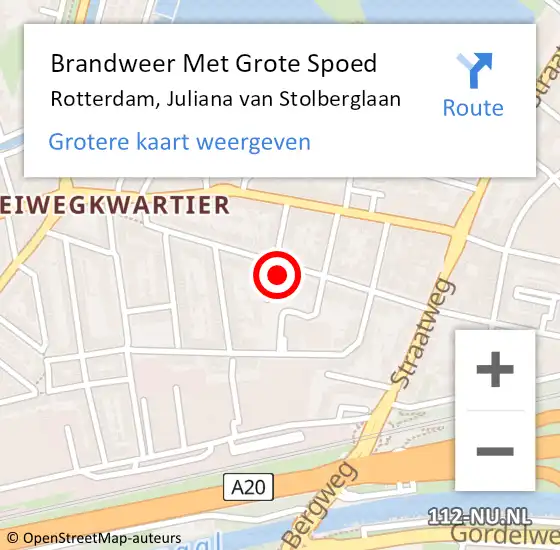 Locatie op kaart van de 112 melding: Brandweer Met Grote Spoed Naar Rozenburg, Juliana van Stolberglaan op 28 mei 2022 11:03