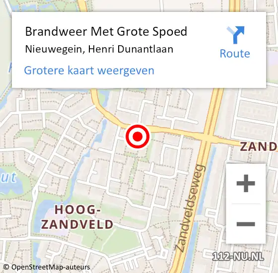 Locatie op kaart van de 112 melding: Brandweer Met Grote Spoed Naar Nieuwegein, Henri Dunantlaan op 28 mei 2022 11:25