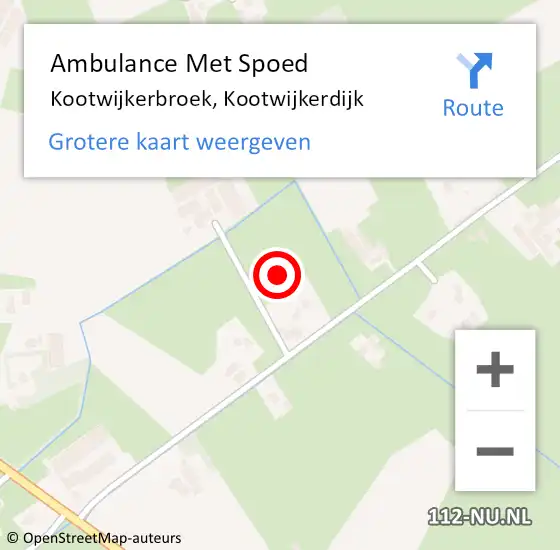Locatie op kaart van de 112 melding: Ambulance Met Spoed Naar Kootwijkerbroek, Kootwijkerdijk op 28 mei 2022 11:33