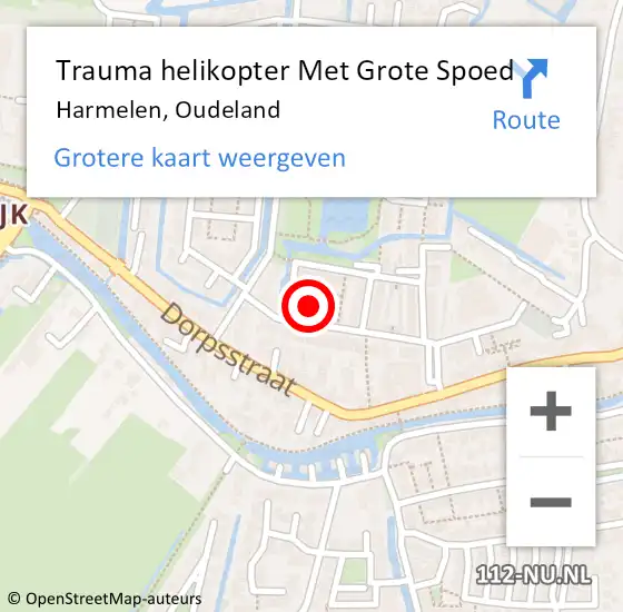 Locatie op kaart van de 112 melding: Trauma helikopter Met Grote Spoed Naar Harmelen, Oudeland op 28 mei 2022 11:58