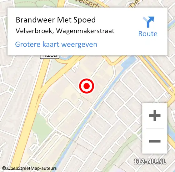 Locatie op kaart van de 112 melding: Brandweer Met Spoed Naar Velserbroek, Wagenmakerstraat op 28 mei 2022 12:06