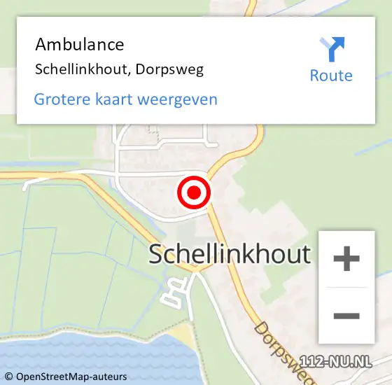 Locatie op kaart van de 112 melding: Ambulance Schellinkhout, Dorpsweg op 28 mei 2022 12:50