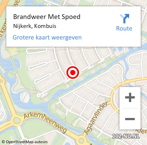 Locatie op kaart van de 112 melding: Brandweer Met Spoed Naar Nijkerk, Kombuis op 28 mei 2022 12:52