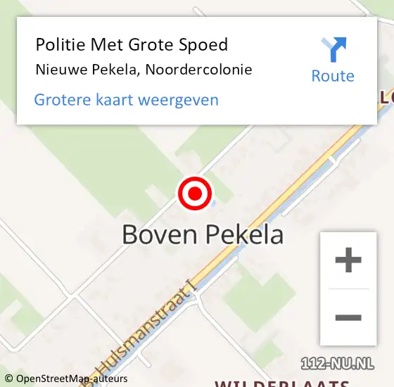 Locatie op kaart van de 112 melding: Politie Met Grote Spoed Naar Nieuwe Pekela, Noordercolonie op 28 mei 2022 13:10
