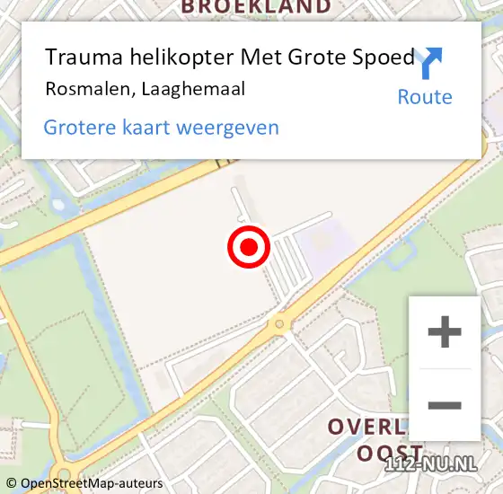 Locatie op kaart van de 112 melding: Trauma helikopter Met Grote Spoed Naar Rosmalen, Laaghemaal op 28 mei 2022 13:40