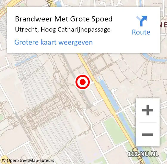 Locatie op kaart van de 112 melding: Brandweer Met Grote Spoed Naar Utrecht, Hoog Catharijnepassage op 28 mei 2022 13:56