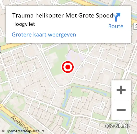 Locatie op kaart van de 112 melding: Trauma helikopter Met Grote Spoed Naar Hoogvliet op 28 mei 2022 14:02