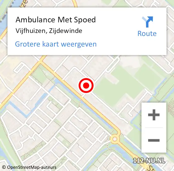 Locatie op kaart van de 112 melding: Ambulance Met Spoed Naar Vijfhuizen, Zijdewinde op 28 mei 2022 14:12