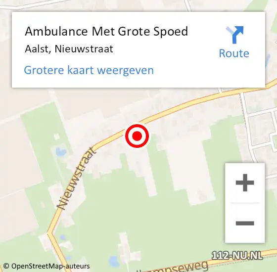 Locatie op kaart van de 112 melding: Ambulance Met Grote Spoed Naar Aalst, Nieuwstraat op 28 mei 2022 14:27