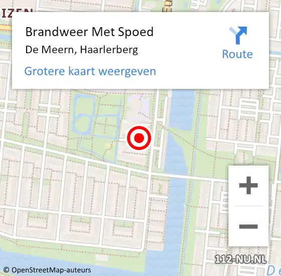 Locatie op kaart van de 112 melding: Brandweer Met Spoed Naar De Meern, Haarlerberg op 28 mei 2022 14:43