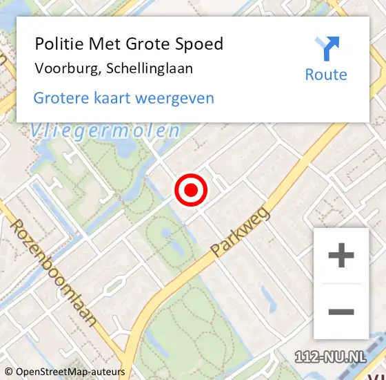 Locatie op kaart van de 112 melding: Politie Met Grote Spoed Naar Voorburg, Schellinglaan op 28 mei 2022 15:03