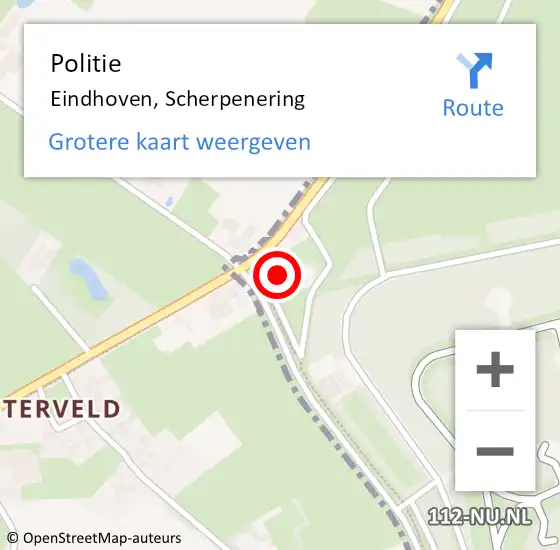 Locatie op kaart van de 112 melding: Politie Eindhoven, Scherpenering op 28 mei 2022 15:17