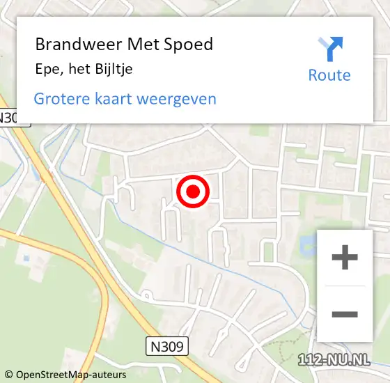 Locatie op kaart van de 112 melding: Brandweer Met Spoed Naar Epe, het Bijltje op 28 mei 2022 15:43